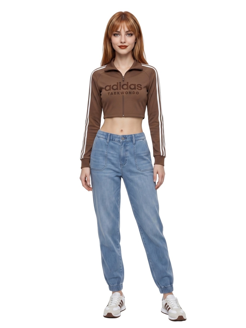 RAE MODE Lightweight Super soft Denim print knit sweatshirt fabric Jogger Pants